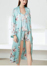 Light Blue 3 piece Sleepwear set - WomanLikeU